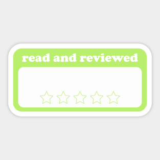 Books Lover Read and Review Book Star Rating To Fill In With Title and Author Green Sticker Sticker